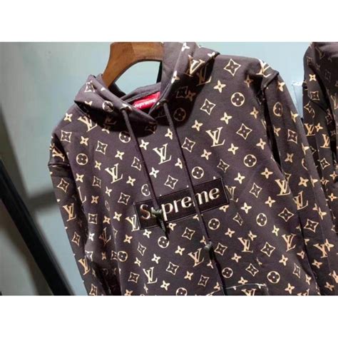 lv x supreme brown hoodie|supreme louis vuitton prices.